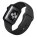 Умные часы Apple Watch sport 38mm, алюминий «серый космос» - Чёрный спортивный ремешок (MJ2X2)